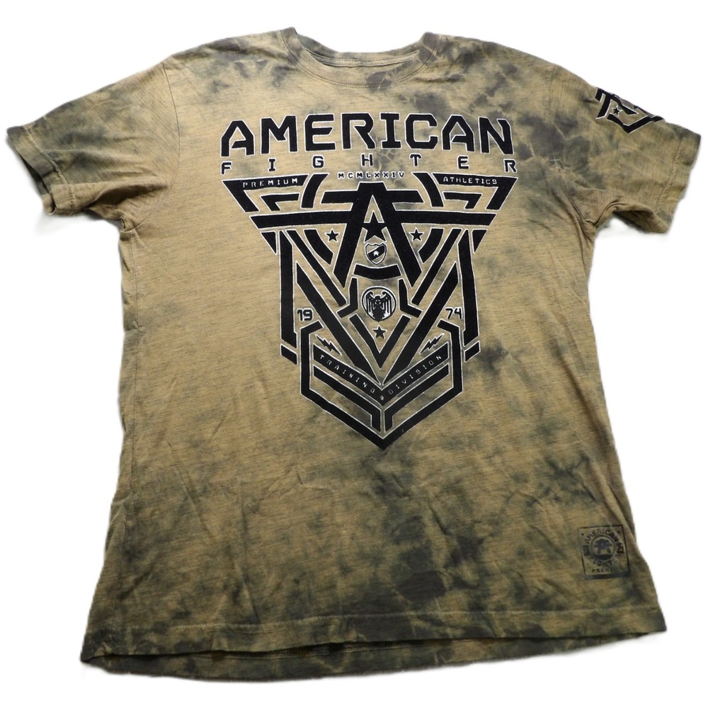American Fighter Training Division Shirt Men XL Olive Green Graphic Tee MMA Gym